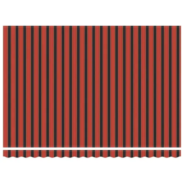 Seinale kinnitatav käsitsi reguleeritav sissetõmmatav terrassivarikatus, oranž-must, polüester ja metall, 450 x 300 cm – 6