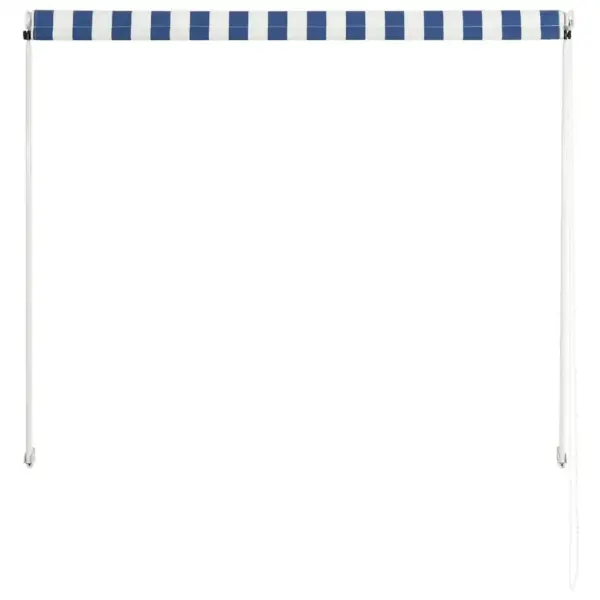 Sissetõmmatav varikatus aknale ja terrassile, sinine-valge, 100 x 150 cm – 5