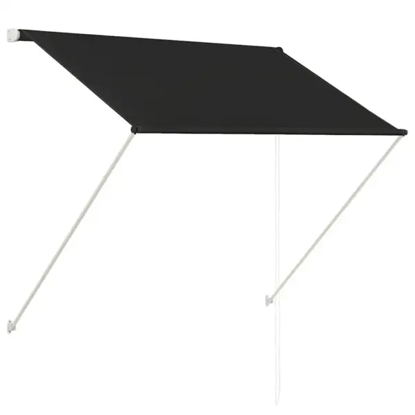 Sissetõmmatav varikatus UV-kaitsega, 150 x 150 cm, antratsiithall, terasraam – 2