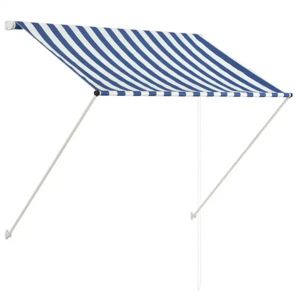 Sissetõmmatav varikatus terrassile ja aknale, sinine-valge, 150 x 150 cm – 2