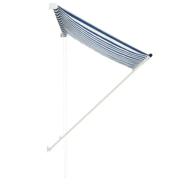 Sissetõmmatav varikatus terrassile ja aknale, sinine-valge, 150 x 150 cm – 3