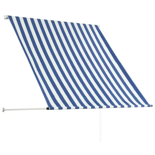 Sissetõmmatav varikatus terrassile ja aknale, sinine-valge, 150 x 150 cm – 4
