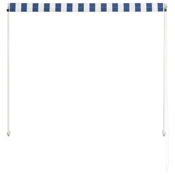 Sissetõmmatav varikatus terrassile ja aknale, sinine-valge, 150 x 150 cm – 5