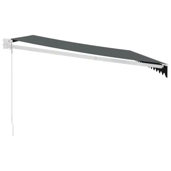 Sissetõmmatav seinale kinnitatav varikatus, antratsiithall, 4,5 x 3 m, pulbervärvitud alumiiniumraam – 4