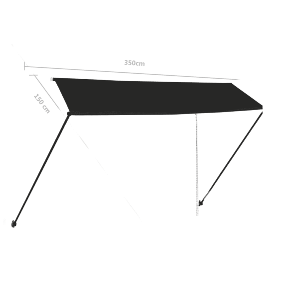 Sissetõmmatav terrassi varikatus LED-valgustusega, 350 x 150 cm, antratsiithall – 9