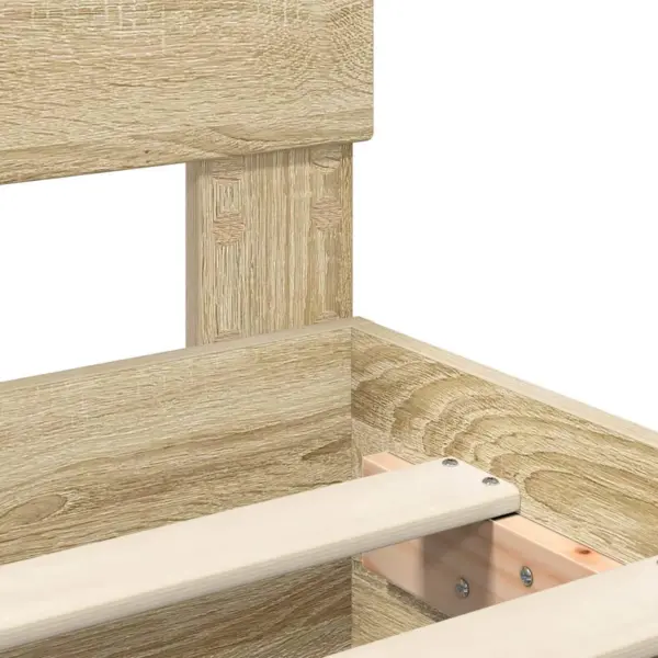 Voodiraam peatsiga, Sonoma tamme värvi tehispuit, 200 x 123 x 90 cm – 10