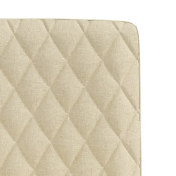 Polsterdatud söögitoolid, 6 tk, kreemjas kangas, kummipuidust jalgadega – 7