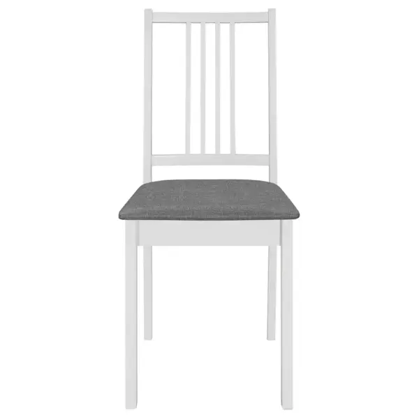Söögitoolid istmepatjadega, 2 tk, valge täispuit, hall polüester, 40 x 49 x 88,5 cm – 3