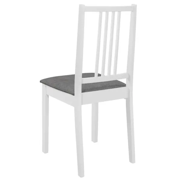 Söögitoolid istmepatjadega, 2 tk, valge täispuit, hall polüester, 40 x 49 x 88,5 cm – 5