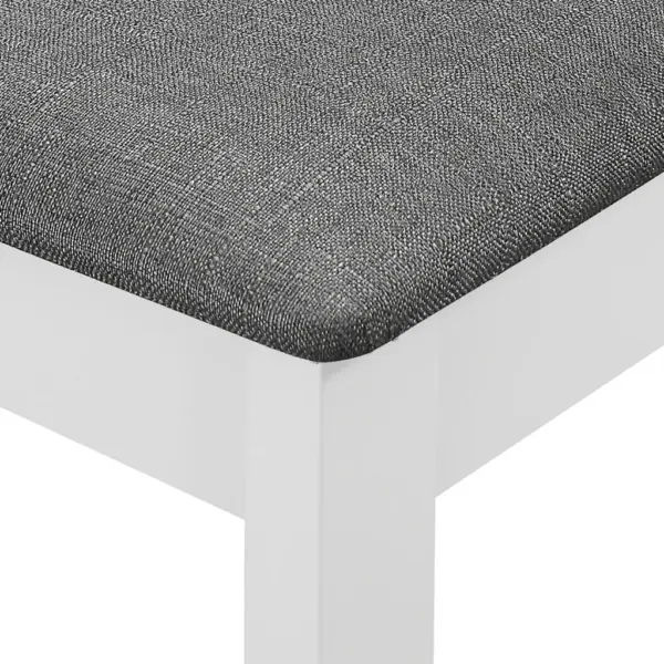 Söögitoolid istmepatjadega, 2 tk, valge täispuit, hall polüester, 40 x 49 x 88,5 cm – 6