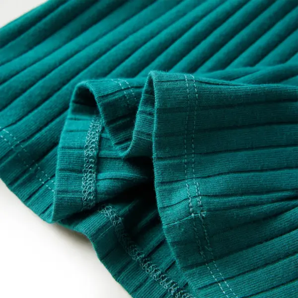 Pikkade varrukatega soonikkoes lastesärk poolkõrge kaelusega, väikese lipsuga, tumeroheline, suurus 128 – 6