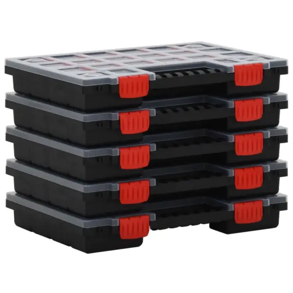 Lukustatavad sortimendikastid reguleeritavate jaoturitega, 10 tk, PP, 34,5 x 25 x 5 cm - 2