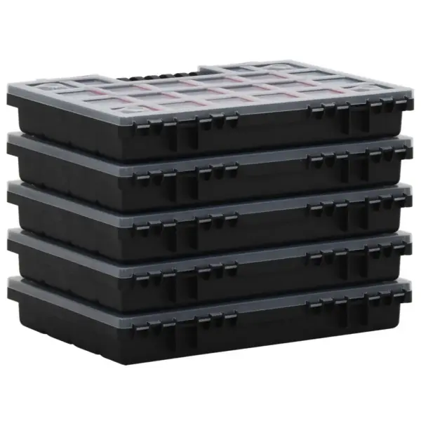 Lukustatavad sortimendikastid reguleeritavate jaoturitega, 10 tk, PP, 34,5 x 25 x 5 cm - 5