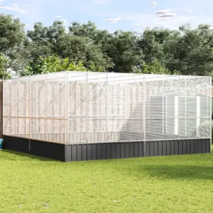 Suur välilindla tsingitud terasest, hõbedane/antratsiithall, 418 x 414 x 212 cm