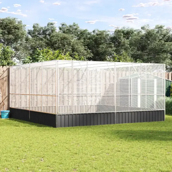 Suur välilindla tsingitud terasest, hõbedane/antratsiithall, 418 x 414 x 212 cm – 3