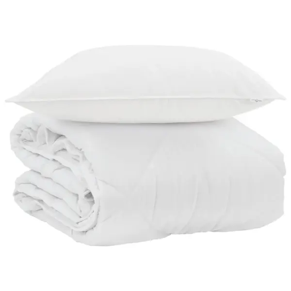 Suveteki ja padja komplekt, 2-osaline, valge mikrofiiber, 135 x 200 cm – 2