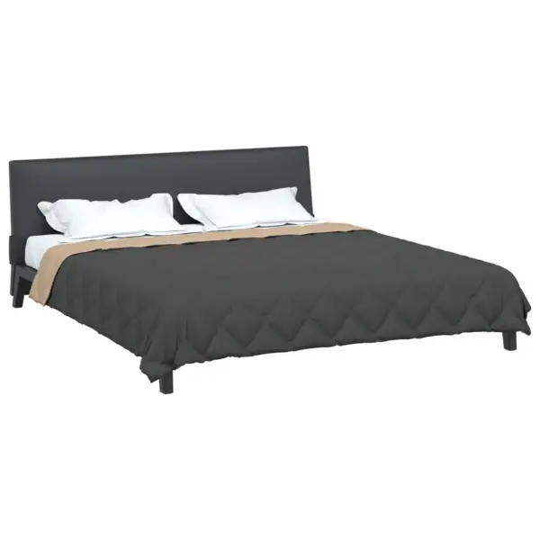 Suvine mikrokiust tepitud tekk polüestritäidisega, antratsiit ja taupe, 240 x 200 cm – 3