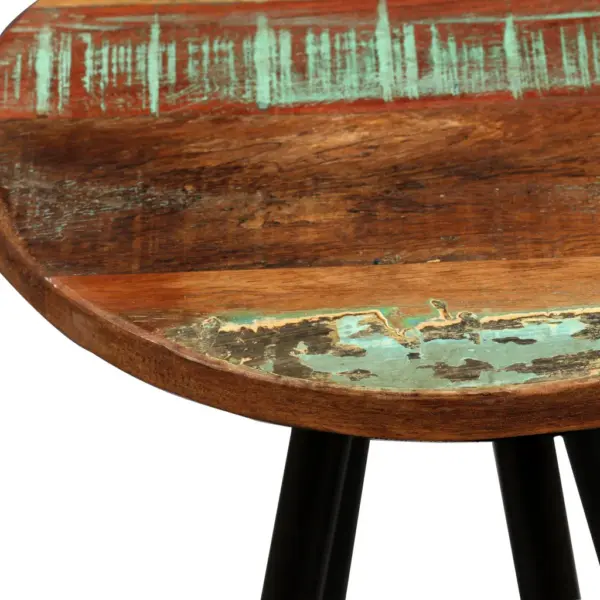 Tööstusliku stiiliga baaripukid, 2 tk, taaskasutatud puidust ja terasest, 30 x 76 cm – 4