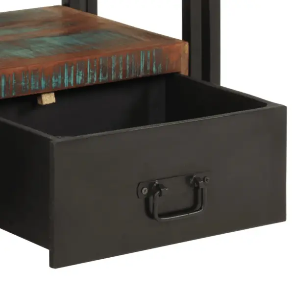 Industriaalstiilis taaskasutatud puidust telerikapp, 3 sahtlit, 120 x 30 x 40 cm – 6