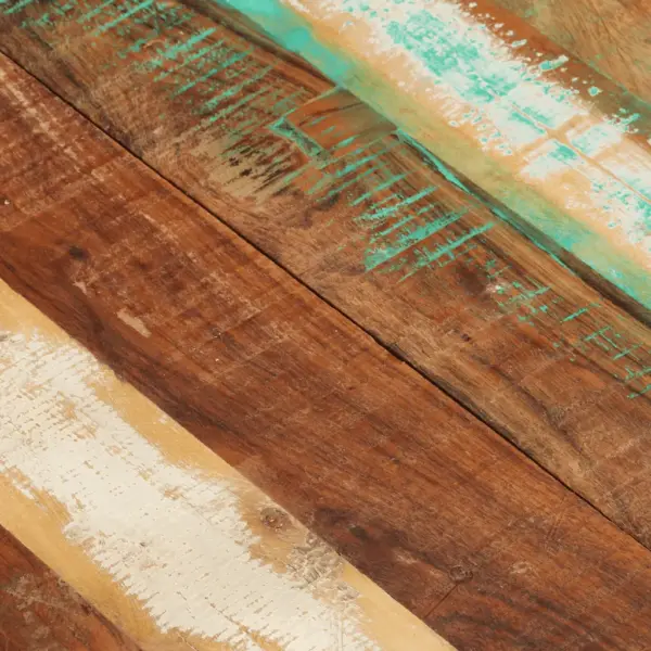 Ristkülikukujuline taaskasutatud puidust lauaplaat, mitmevärviline, 120 x 60 cm, 25–27 mm – 8