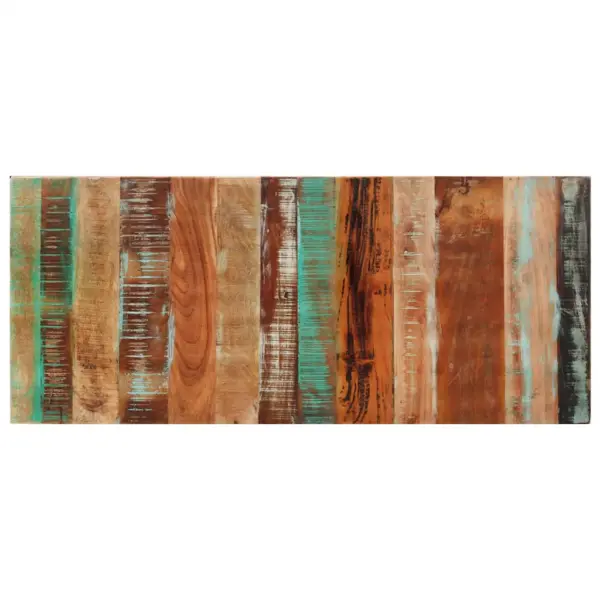 Ristkülikukujuline taaskasutatud puidust lauaplaat, 140 x 60 cm, 15–16 mm, mitmevärviline – 7