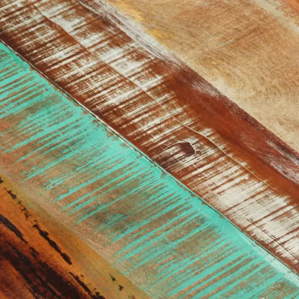 Ristkülikukujuline taaskasutatud puidust lauaplaat, 140 x 60 cm, 15–16 mm, mitmevärviline – 8