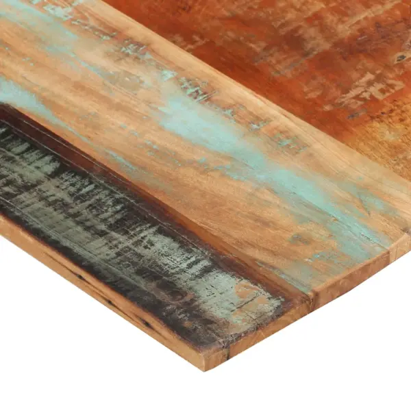 Ristkülikukujuline taaskasutatud puidust lauaplaat, 140 x 60 cm, 15–16 mm, mitmevärviline – 9