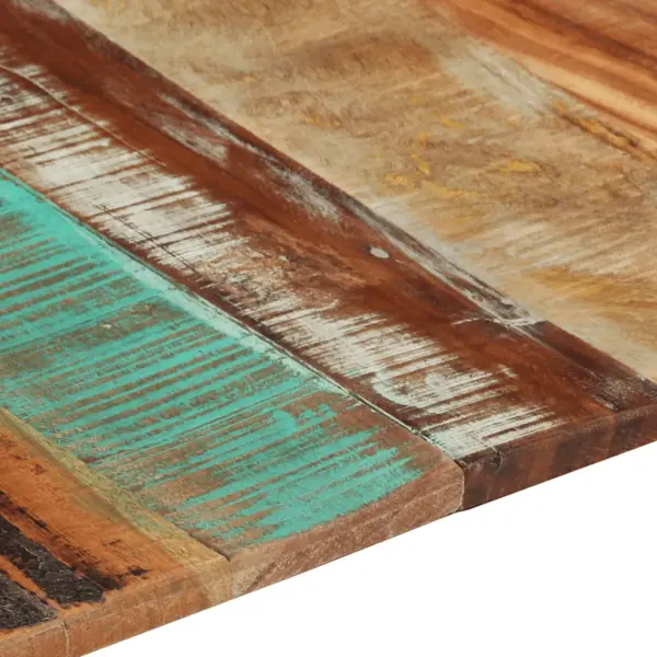 Ristkülikukujuline taaskasutatud puidust lauaplaat, 140 x 60 cm, 15–16 mm, mitmevärviline – 10