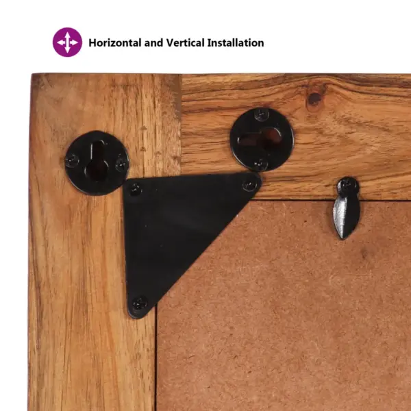 Mitmevärvilise taastatud puidust raamiga seinapeegel, 70 x 50 cm – 8