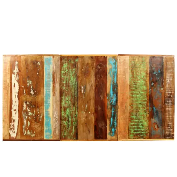 Industriaalstiilis taastatud puidust söögilaud terasjalgadel, 180 x 90 x 77 cm – 4