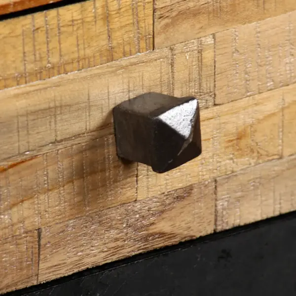 Kirjutuslaud taastatud tiigipuust ja terasest, 4 sahtliga, 110 x 50 x 76 cm – 9