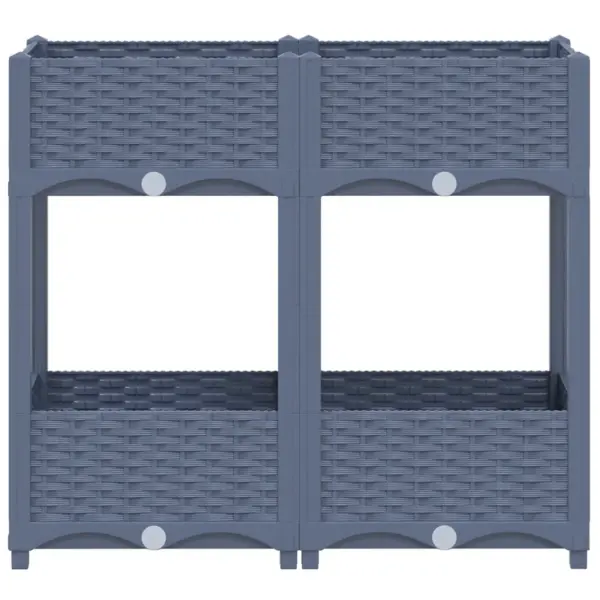 Taimelava 2 tasapinnaga, sinakashall polüpropüleen, 80 x 40 x 71 cm – 3