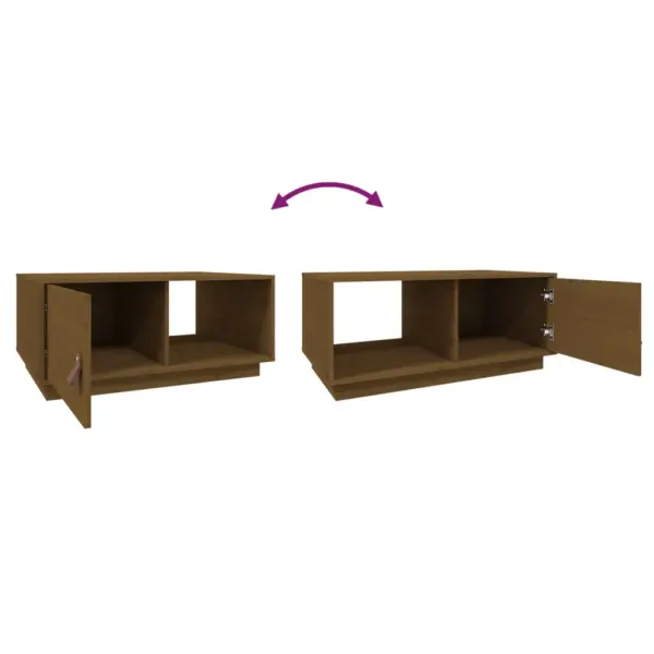 Kohvilaud hoiusektsioonidega, meekarva täismännipuit, 80 x 50 x 35,5 cm – 9