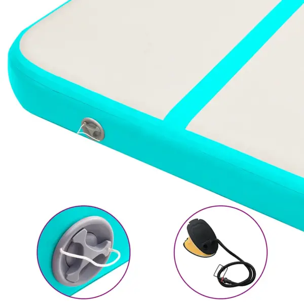 Täispuhutav võimlemismatt pumbaga, hall-roheline, 300 x 100 x 15 cm, suure tihedusega PVC-st – 6