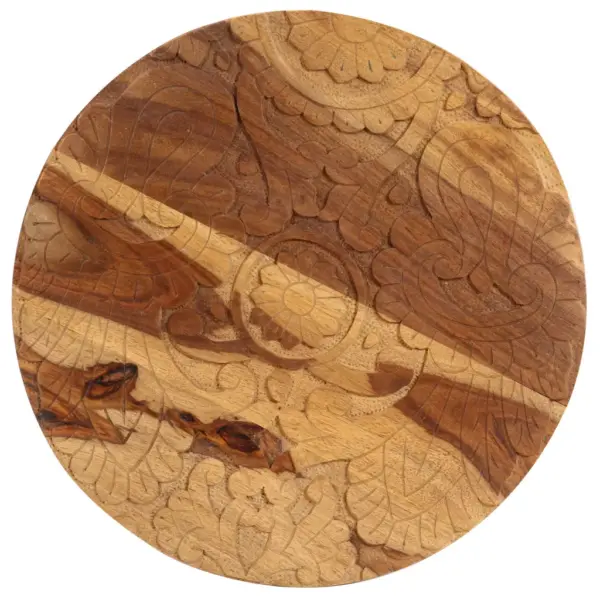 Täispuidust kohvilauad nikerdatud lauaplaadiga, pruun, 2 tk – 5