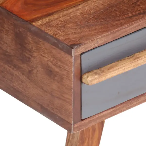 Täispuidust kohvilaud 2 sahtliga, hall ja naturaalne, 110 x 50 x 40 cm – 5