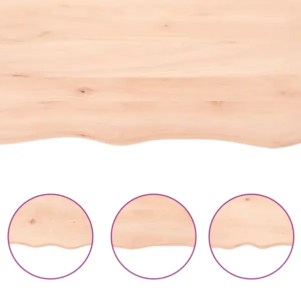 Vannitoa tasapind täistammepuidust, naturaalsete servadega, 40 x 60 x (2–6) cm – 5