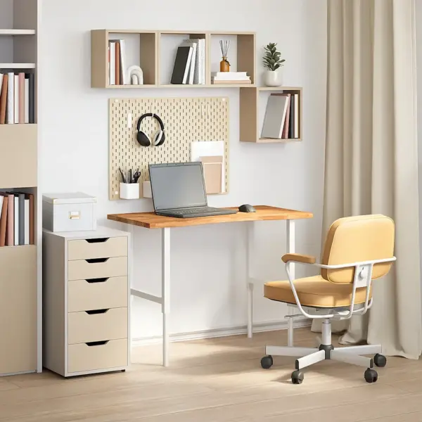 Kirjutuslaua lauaplaat täistammest, helepruun, ristkülik, 100 x 50 x 2,5 cm – 3