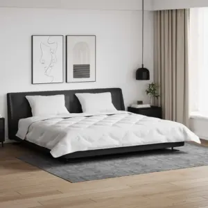 Talvetekk ja 2 patja, 3-osaline komplekt, valge mikrofiiber, 240 x 260 cm