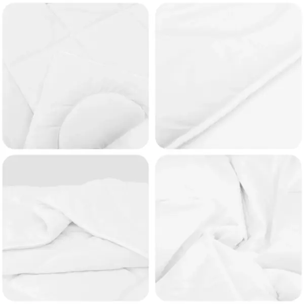 Talvetekk ja 2 patja, 3-osaline komplekt, valge mikrofiiber, 240 x 260 cm - 6