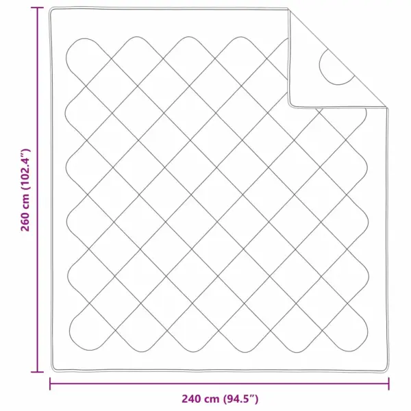 Talvetekk ja 2 patja, 3-osaline komplekt, valge mikrofiiber, 240 x 260 cm - 8
