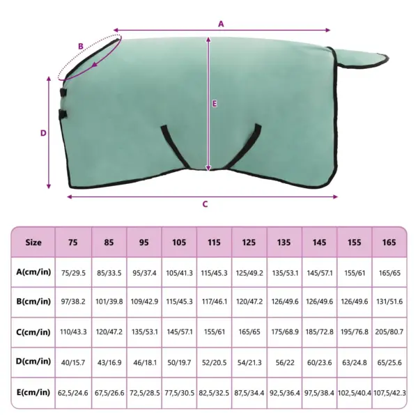 Talvine hobusetekk hingava disainiga, spetsiaalne roheline polüester, 135 x 147 cm – 9
