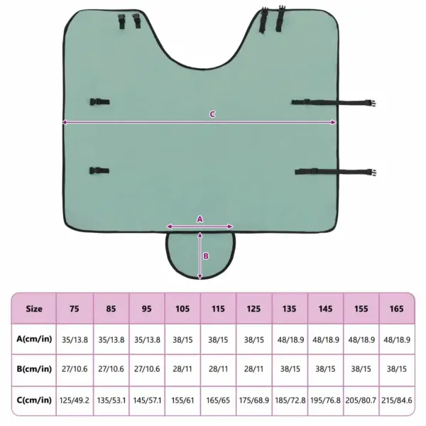 Talvine hobusetekk hingava disainiga, spetsiaalne roheline polüester, 135 x 147 cm – 10