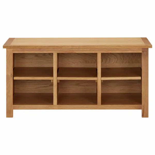 Kingapink 6 sektsiooniga, naturaalsest tammepuidust ja MDF-ist, pruun, 90 x 37 x 45 cm – 2