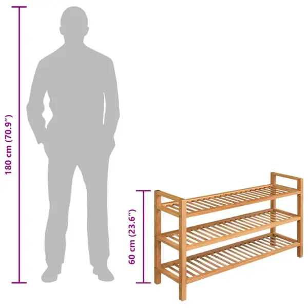Tammepuidust kingariiul 3 riiuliga, pruun, 100 x 27 x 60 cm – 6