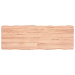 Helepruun tammepuidust lauaplaat naturaalsete servadega, 120 x 40 x (2–6) cm