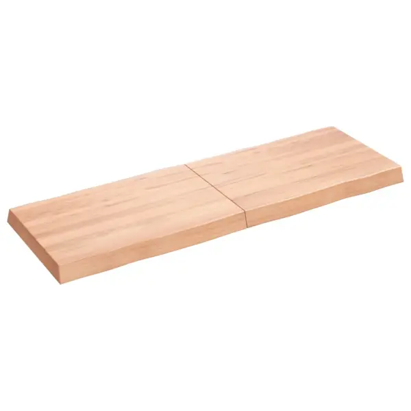 Helepruun tammepuidust lauaplaat naturaalsete servadega, 120 x 40 x (2–6) cm - 2