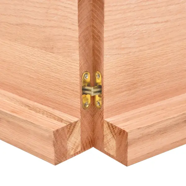 Helepruun tammepuidust lauaplaat naturaalsete servadega, 120 x 40 x (2–6) cm - 4