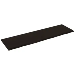 Tumepruun tammepuidust lauaplaat naturaalse servaga, 180 x 50 x (2–4) cm