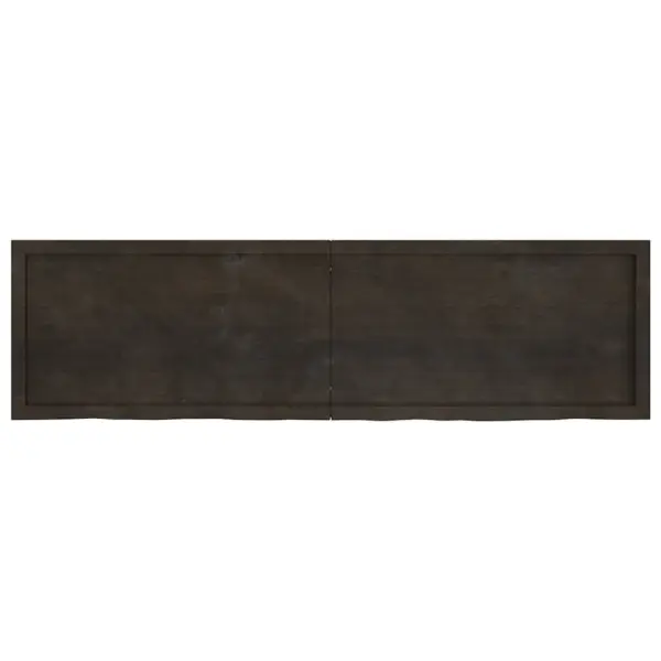 Tumepruun tammepuidust lauaplaat naturaalse servaga, 180 x 50 x (2–4) cm - 2